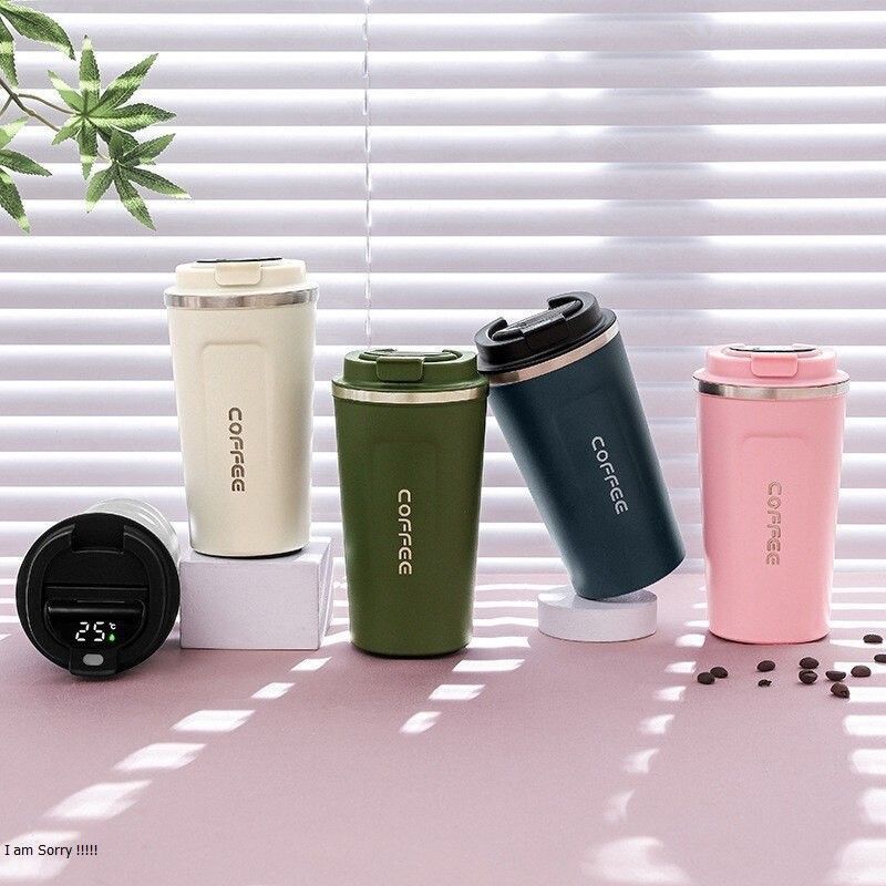 Portable Vacuum Stainless Steel Insulated Travel Mug Coffee Mugs Water  Bottle Coffee Cup PINK 510ML 