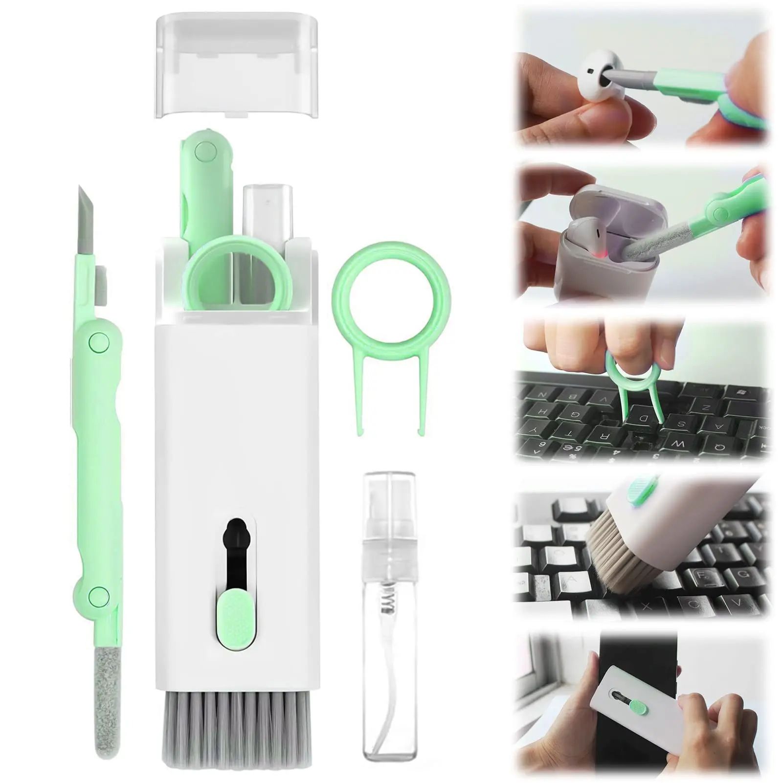 7-in-1 Computer Keyboard Cleaner Brush Kit Earphone Cleaning Pen For Ipad  Phone Headset Cleaning Tools Screen Keycap Puller Kit _ia