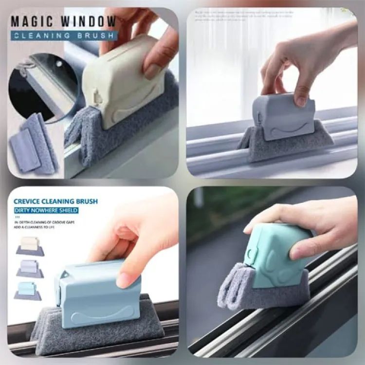 Cleaning Window Brush with Crevice Brush, Window Sill Cleaner Tool-Creative  Door Window Groove Cleaning Brushes,Hand-held Crevice Cleaner Tools for