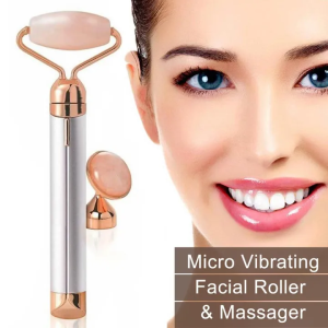 2 in 1 Facial Roller Micro Shaking Trembling Facial Roller Massager with Extra Eye Ball Handheld Electric Contour Beauty Bar Skin Care Tool for Face L