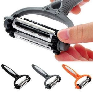 3 in1 Stainless Steel Rotor Peeler/Slicer, Peel, Slice and Dice with Ease
