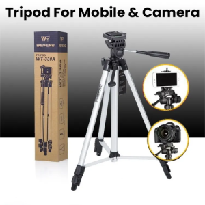 330 Big Tripod 5 Feet Mobile Stand For Mobile and DSLR Camera Video Capturing, Tripod Stand
