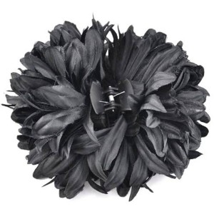 Black flower catcher for hijab volume and hair covering and scarf