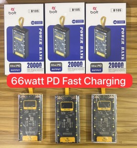 Bolt PowerBank B105 66watt PD Fast Charging Complete 20,000 mah