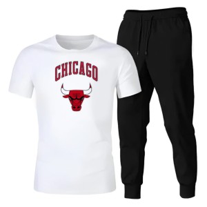 CHICAGO BULLS Summer Tracksuit For Women & Girls Tee-shirt  trousers New Design Round Neck Half Sleeves T Shirts Top Quality Gym Wear