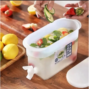 Cold Kettle with Faucet Refrigerator Fruit Teapot Summer Household Lemonade Bottle Large Capacity Ice Water Cool Bucket