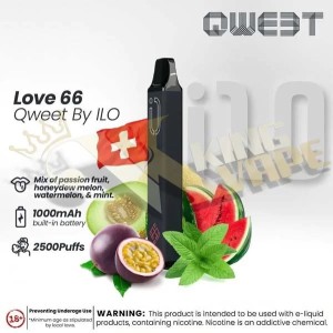 DISPOSABLE BY LOVE 66 QWEET 2500 PUFFS 5% NIC STRENGTH