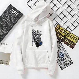 Dollar With Hand Printed In White Hoodie Printed Kangaroo Hoodie Pocket Drawstring Pullovers Long Sleeves  Winter Wear