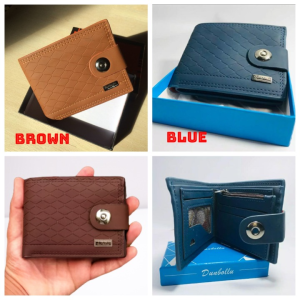Dunbollu Genuine Leather Men Wallet Small Mini Card Holder Male Wallet Pocket Retro Purse High Quality Magnetic lock