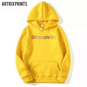 High quality imported casual Dynamite Printed Yellow Hoodie For Girls