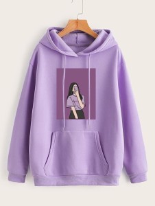 Hoodies For WOMEN & GIRL SELFIE Printed Kangaroo Pocket Drawstring Pullovers Clothing Long Sleeves Export Quality Winter Wear