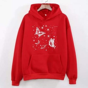 Hoodies For WOMEN & GIRL MOON STAR Printed Kangaroo Pocket Drawstring Pullovers Clothing Long Sleeves Export Quality Winter Wear