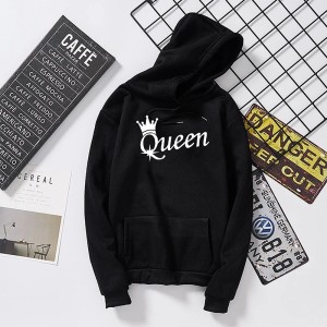 Hoodies For WOMEN & GIRL QUEEN Printed Kangaroo Pocket Drawstring Pullovers Clothing Long Sleeves Export Quality Winter Wear--copy-copy