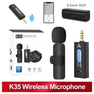 K35 Wireless MicroPhone 3.5MM JACK K35 Lavalier True Wireless Single Microphone