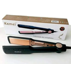 Kemei Km-470 - Professional Hair Straightener - km 470 - Black Titanium Golden Plate with digital temperature control Straightner