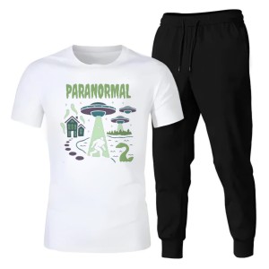 PARANORMAL ACTIVITY Printed Tracksuit For Women & Girls Tee-shirt with trousers New Design Round Neck Half Sleeves T Shirts Top Quality Gym Wear