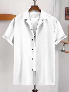 Men's & Boys Half Sleeve Shirt - Imported Self Design Soft Fabric, Long-Lasting, Stylish Look