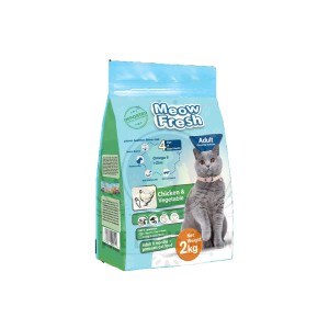 Meow Fresh Dry Cat Food Classic 2 Kg Chicken and Vegetable Flavor Cats Food for All Stages of Cat Imported Formula Adult Cat Foods Best for All Breeds