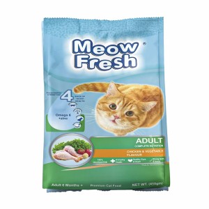 Meow Fresh Dry Cat Food Classic 450 gm Chicken and Vegetable Flavor Cats Food for All Stages of Cats Imported Formula Adult Cat Foods Best for All Cat