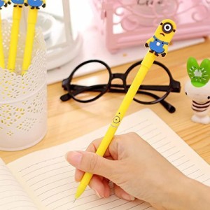 minion pencils - Fancy Lead Bullet Push (sika) Pencil For Kids (Girls and Boys)