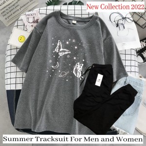 New Butterfly Tracksuit for Women and Girl Summer T Shirt and Black Trouser Gym wear New printed Clothing Summer Breathable and comfortable