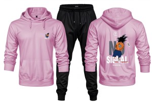 New Front Back Trendy Single Searching Printed Pink Hoodie and Black Trouser Tracksuit Winter Collection trendy fashion Gym Sports Outdoors Wear