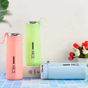 Nice Glass Water Bottles Natural BPA Free Eco Friendly, Reusable Refillable Water Glass Water Bottles Wide Mouth Liquid Storage, Leak Proof Caps, Perf