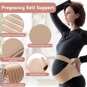 Pregnancy Belly Band Waist Abdominal Back Belly Band Support Brace Adjustable Breathable Belly Support Care Pregnancy(XXL XL L), Skin color, L