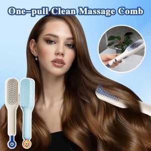 Self-Cleaning Hairbrush With Retractable Swivel And Lift