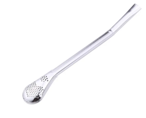 Stainless steel straw spoon Coffee stirring spoon filter spoon Juice straw filter spoon