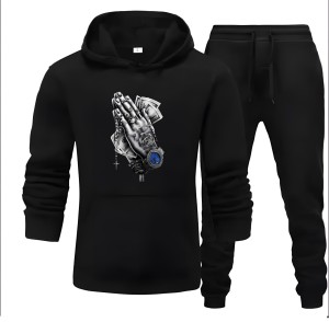 Dollar Printed Tracksuit Black Huddie & Black Trouser Trendy And Amazing Dollar Printed Fleece Pocket Drawstring Winter Wear Smart Fit Hoody