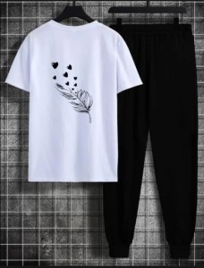 Tracksuit for Women and Girl Summer T Shirt and Black Trouser Gym wear New Leave printed Clothing Summer Breathable and comfortable