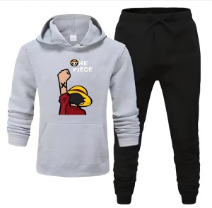 Tracksuit GREY Huddie & Black Trouser Trendy And Amazing Pirate Printed Fleece Pocket Drawstring Winter Wear Smart Fit Hoody