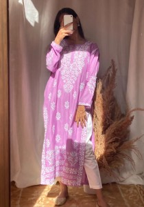 Traditional Indian ChikanKaari long kurti