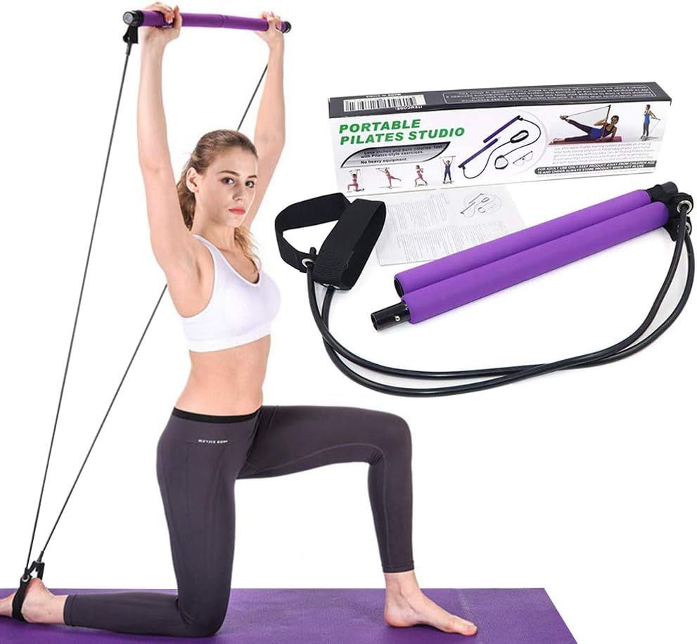 Multi-Functional Portable Pilates Bar Yoga Gym Stick for Fitness Workout  Stretch 