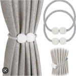 1 Pair Random Color Magnetic Curtain Tieback Curtains Holder Convenient Drape Tie Backs Pearl Decorative Rope Holdback Holder