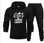 Tracksuit Black Huddie & Black Trouser Trendy And Amazing Train Hard Printed Fleece Pocket Drawstring Winter Wear Smart Fit Hoody