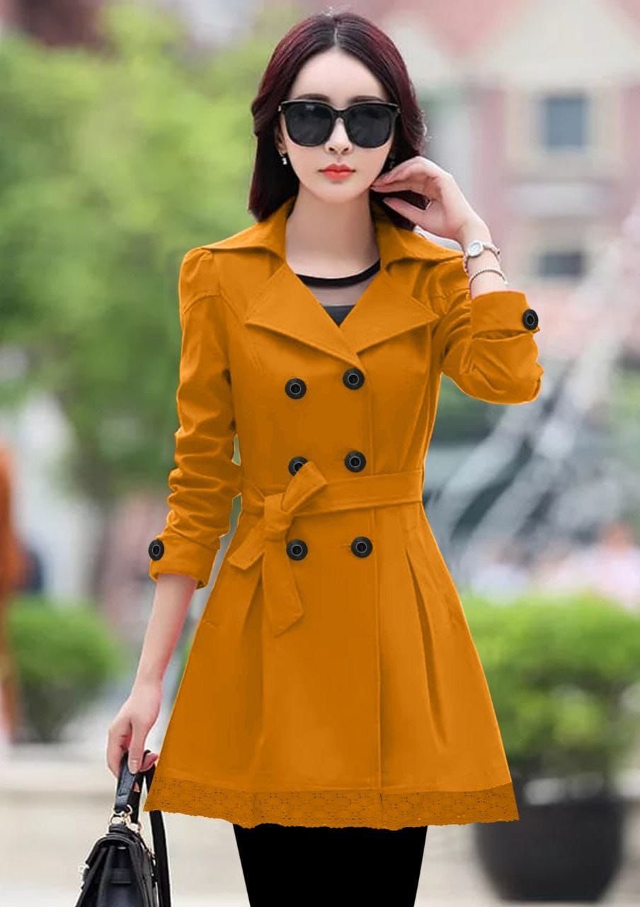 Buy Women's Lace Style Korean Trench Coat at Lowest Price in Pakistan