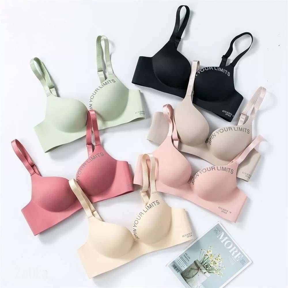 Seamless Underwear Girls Gather Small Chest Ring Thin Section Jelly Strip  Bra 